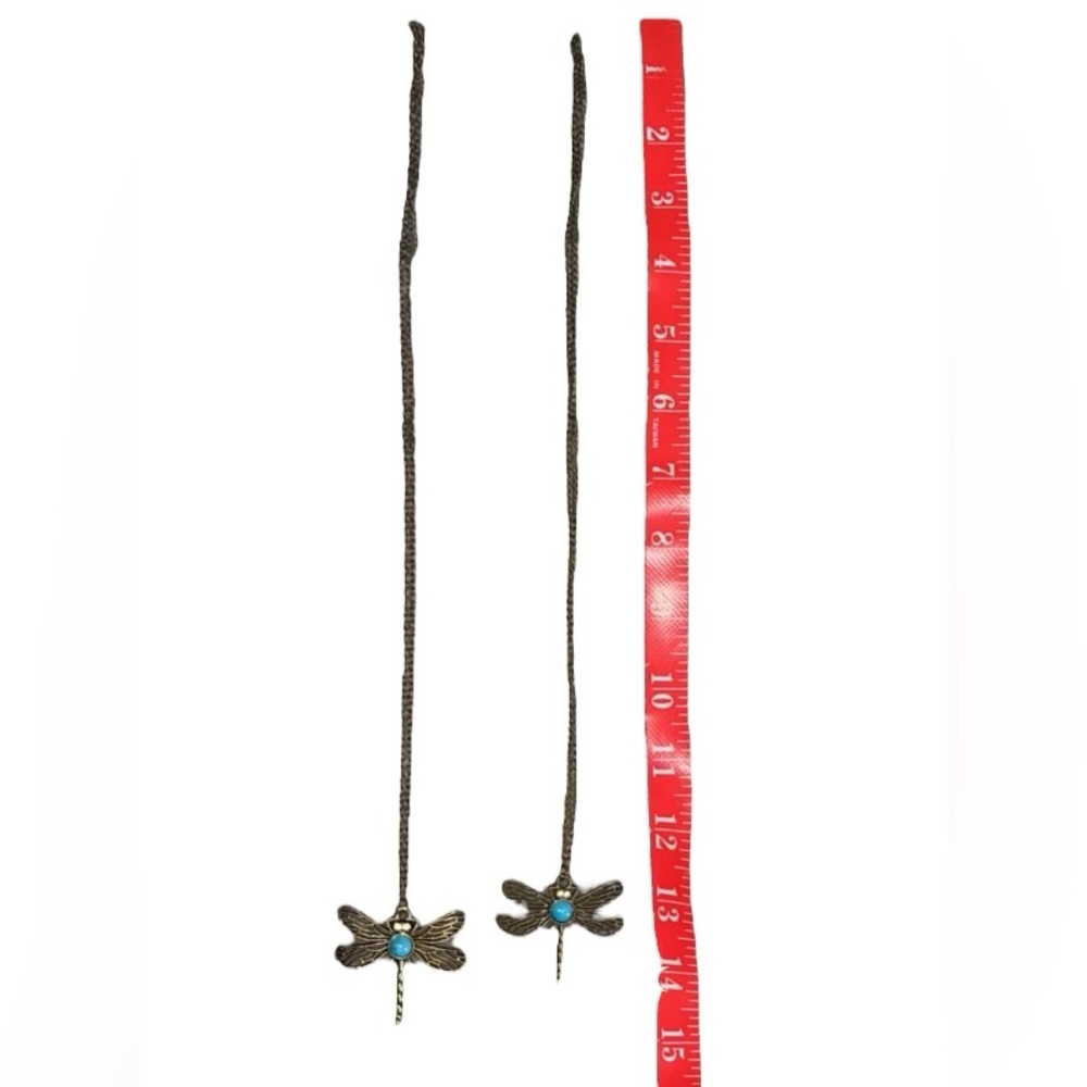 Dragonfly turquoise bronze  Necklace (1) - Picture 2 of 4
